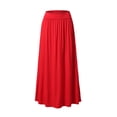 thumbnail image 1 of Doublju Women's Fold High Waist Ruched Maxi Skirt with Plus Size, 1 of 3