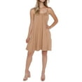 thumbnail image 1 of Doublju Women's Front Pleated Camisole Tank Flare Tunic Dress with Pockets (S-3X), 1 of 4
