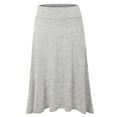 thumbnail image 1 of Doublju Women's High Waist Elastic Soft Flare Flowy Midi Skirt (Plus Size Available), 1 of 4