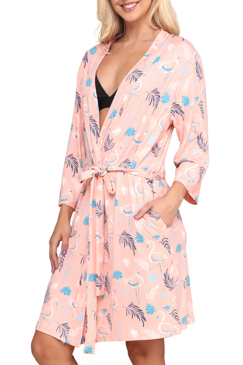 Doublju Women's Kimono Robe Sleepwear Pajama (Plus Size Available) - image 1 of 5