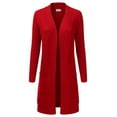 thumbnail image 1 of Doublju Women's Lightweight Long Sleeve Open Front Long Cardigan Sweaters, 1 of 5