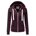 thumbnail image 1 of Doublju Women's Lightweight Pocket Zip-Up Hoodie Jacket for Women with Plus Size, 1 of 4