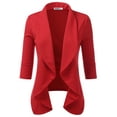 thumbnail image 1 of Doublju Women's Lightweight Thin 3/4 Sleeve Open Front Blazer with Plus Size, 1 of 4