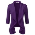 thumbnail image 1 of Doublju Women's Lightweight Thin 3/4 Sleeve Open Front Blazer with Plus Size, 1 of 4