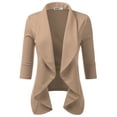 thumbnail image 1 of Doublju Women's Lightweight Thin 3/4 Sleeve Open Front Blazer with Plus Size, 1 of 4