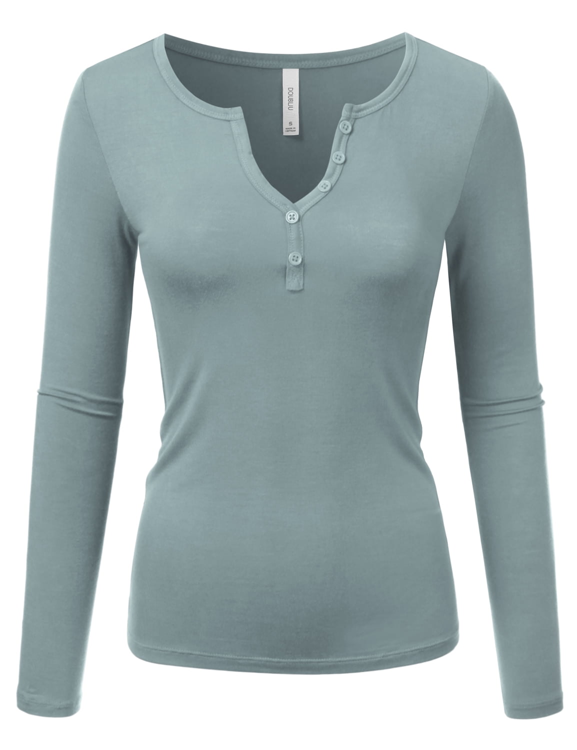 【WOOHWA】DEEP U NECK T Doublju-Women-s-Long-Sleeve-