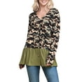thumbnail image 1 of Doublju Women's Long Sleeve Button Down Top Cardigan with Contrast Bottom, 1 of 2