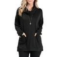 thumbnail image 1 of Doublju Women's Long Sleeve Cowl Neck Tunic Top with Pocket (Plus Size Available), 1 of 4