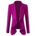 thumbnail image 1 of Doublju Women's Long Sleeve Crepe Flare Blazer with Shawl Collar with Plus Size, 1 of 4