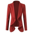 thumbnail image 1 of Doublju Women's Long Sleeve Crepe Flare Blazer with Shawl Collar with Plus Size, 1 of 4