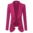 thumbnail image 1 of Doublju Women's Long Sleeve Draped Wide Shawl Lapel Blazer with Plus Size, 1 of 4