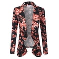 thumbnail image 1 of Doublju Women's Long Sleeve Draped Wide Shawl Lapel Blazer with Plus Size, 1 of 4