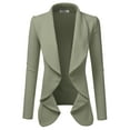 thumbnail image 1 of Doublju Women's Long Sleeve Draped Wide Shawl Lapel Blazer with Plus Size, 1 of 4