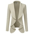 thumbnail image 1 of Doublju Women's Long Sleeve Draped Wide Shawl Lapel Blazer with Plus Size, 1 of 4