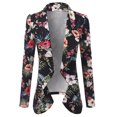 thumbnail image 1 of Doublju Women's Long Sleeve Draped Wide Shawl Lapel Blazer with Plus Size, 1 of 4