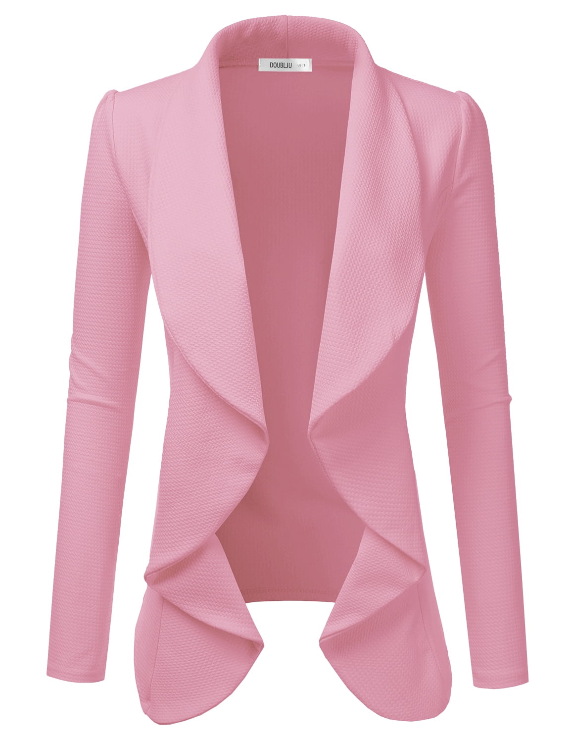 Plus Size Buttoned Lapel Collar Long Sleeve Blazer