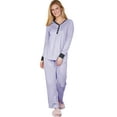 thumbnail image 1 of Doublju Women's Long Sleeve Henley Pajama Sleepwear 2 Pcs Set, 1 of 3