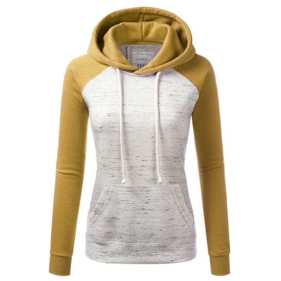 Doublju Women's Long Sleeve Lightweight Pullover Raglan Hoodie Sweatshirts