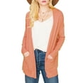 thumbnail image 1 of Doublju Women's Long Sleeve Pocket Open Front Knit Cardigan Sweater with Plus Size, 1 of 3