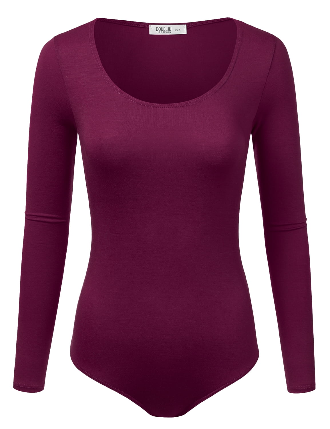 Plus Solid Long Sleeve Round Neck Bodysuit main image 1
