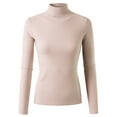 thumbnail image 1 of Doublju Women's Long Sleeve Turtle Neck Ribbed Top (Plus Size Available), 1 of 4