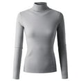 thumbnail image 1 of Doublju Women's Long Sleeve Turtle Neck Ribbed Top (Plus Size Available), 1 of 4