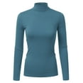 thumbnail image 1 of Doublju Women's Long Sleeve Turtleneck Lightweight Pullover Top Sweater with Plus Size, 1 of 4