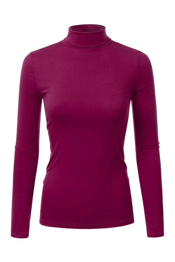 Women's Long Sleeve Turtleneck Lightweight Pullover Top Sweater with Plus Size