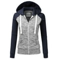 thumbnail image 1 of Doublju Women's Raglan Pocket Zip-Up Hoodie Jacket for Women with Plus Size, 1 of 3