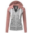 thumbnail image 1 of Doublju Women's Raglan Pocket Zip-Up Hoodie Jacket for Women with Plus Size, 1 of 3