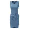 thumbnail image 1 of Doublju Women's Round Neckline Sleeveless Bodycon Midi Dress (S-3X), 1 of 4