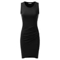 thumbnail image 1 of Doublju Women's Round Neckline Sleeveless Bodycon Midi Dress (S-3X), 1 of 4