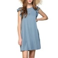 thumbnail image 1 of Doublju Women's Ruffle Cap Sleeve Flare Mini Dress, 1 of 3