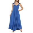 thumbnail image 1 of Doublju Women's Scoop Neck Ruffle Trim Maxi Long Dress (Plus Size Available), 1 of 4