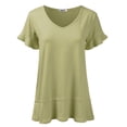 thumbnail image 1 of Doublju Women's Short Sleeves Flare Tunic Tops for Leggings Flowy Shirt with Plus Size, 1 of 4