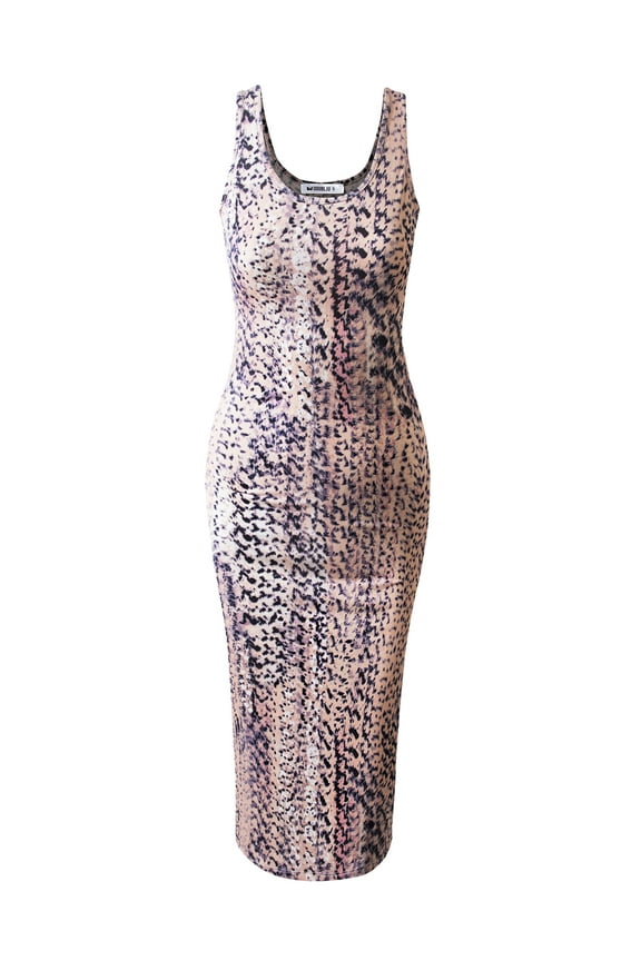 Women's Sleeveless Bodycon High Split Tank Midi Dress Shirring Details Dress