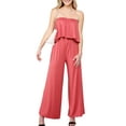thumbnail image 1 of Doublju Women's Sleeveless Flare Tube Per Casual Top And Boots Cut Long Pants Set With Plus Size, 1 of 3