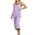 thumbnail image 1 of Doublju Women's Sleeveless Lace Top Capri Pajama 2 Pcs Set (Plus Size Available), 1 of 4