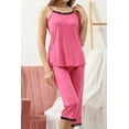thumbnail image 1 of Doublju Women's Sleeveless Lace Top Capri Pajama 2 Pcs Set (Plus Size Available), 1 of 5