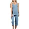 thumbnail image 1 of Doublju Women's Sleeveless Racerback Capri Pajama 2 Pcs Set (Plus Size Available), 1 of 4