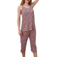 thumbnail image 1 of Doublju Women's Sleeveless Racerback Capri Pajama 2 Pcs Set (Plus Size Available), 1 of 3