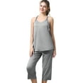 thumbnail image 1 of Doublju Women's Sleeveless Racerback Capri Pajama 2 Pcs Set (Plus Size Available), 1 of 5