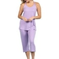 thumbnail image 1 of Doublju Women's Sleeveless Racerback Capri Pajama 2 Pcs Set (Plus Size Available), 1 of 4