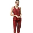 thumbnail image 1 of Doublju Women's Sleeveless Racerback Capri Pajama 2 Pcs Set (Plus Size Available), 1 of 5
