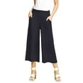 thumbnail image 1 of Doublju Women's Smocked Waist Bend Gaucho Pants with Plus Size, 1 of 1