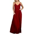 thumbnail image 1 of Doublju Women's Spaghetti Strap Maxi Dress with Pockets (Plus Size), 1 of 1