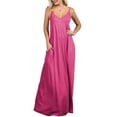 thumbnail image 1 of Doublju Women's Spaghetti Strap Maxi Dress with Pockets (Plus Size), 1 of 1