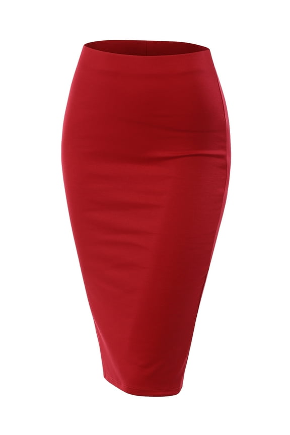Women's Stretchy Midi Pencil Skirts (Plus Size Available)