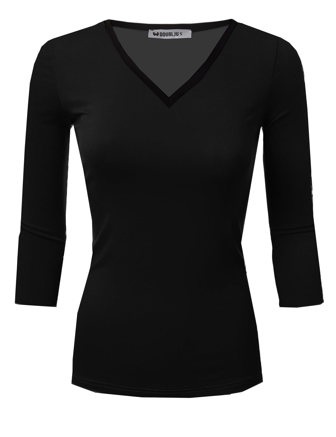 Erwazi Womens Plus Size Tops 3/4 Sleeve V-Neck Loose T Shirts Summer Casual Blouses Tunic Top For Women