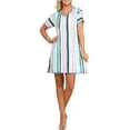 thumbnail image 1 of Doublju Women's V-Neck Short Sleeve Nightgown Sleepwear Pajama Dress (Plus Size Available), 1 of 2